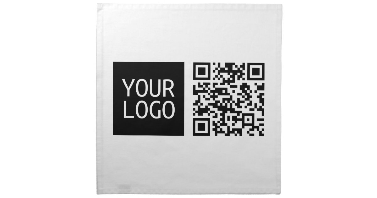 Editable QR code & Your Business Logo or Image Cloth Napkin | Zazzle