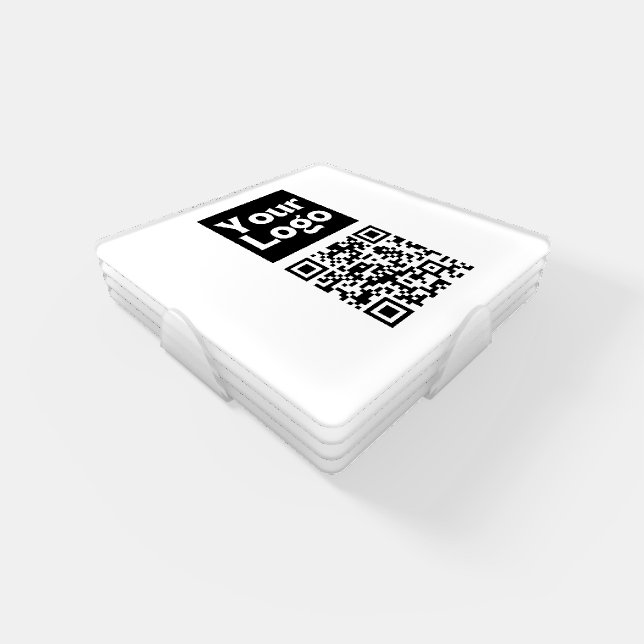 Editable QR code & Your Business Logo or Image Coaster Set (Set)