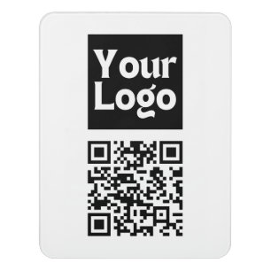 Editable QR code & Your Business Logo or Image Door Sign