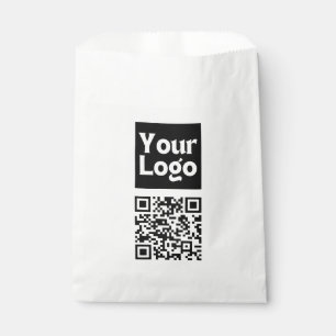 Editable QR code & Your Business Logo or Image Favor Bag