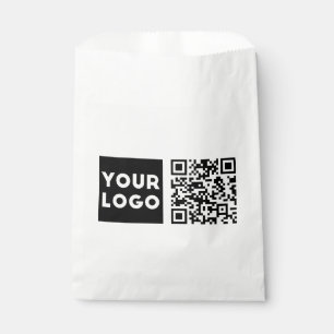 Editable QR code & Your Business Logo or Image Favor Bag