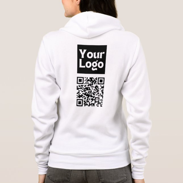 Editable QR code & Your Business Logo or Image Hoodie (Back)