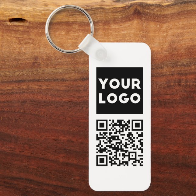 Editable QR code & Your Business Logo or Image Keychain (Front)