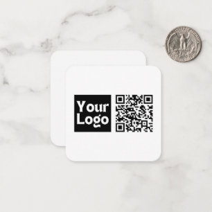 Editable QR code & Your Business Logo or Image Note Card