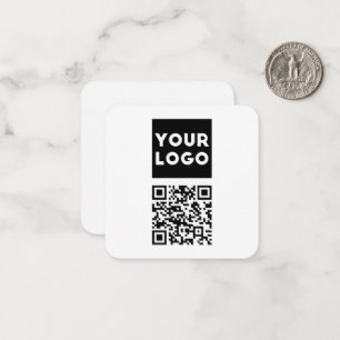Editable QR code & Your Business Logo or Image Note Card