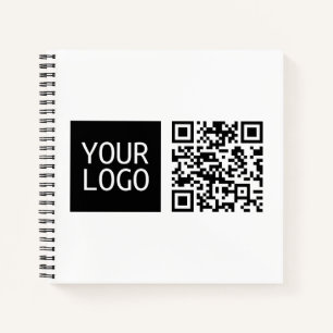 Editable QR code & Your Business Logo or Image Notebook