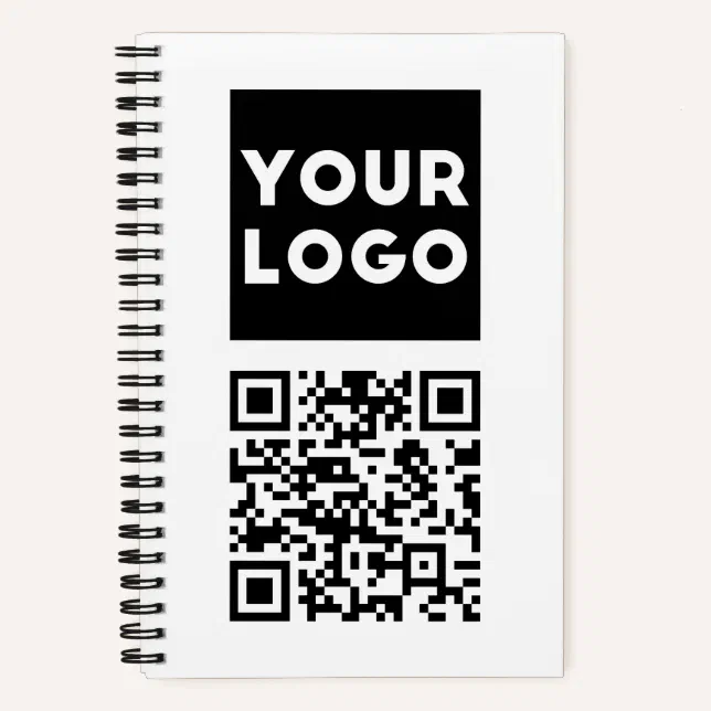 Editable QR code & Your Business Logo or Image Notebook | Zazzle