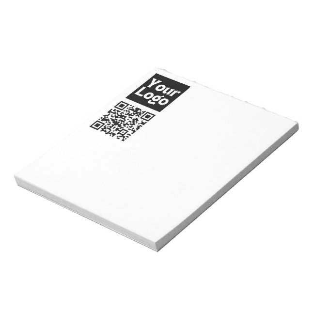 Editable QR code & Your Business Logo or Image Notepad (Rotated)