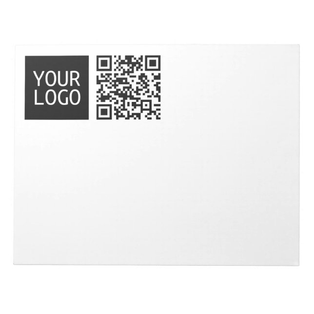 Editable QR code & Your Business Logo or Image Notepad (Front)