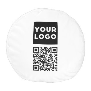 Editable QR code & Your Business Logo or Image Pouf