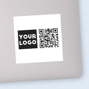 Editable QR code & Your Business Logo or Image Sticker