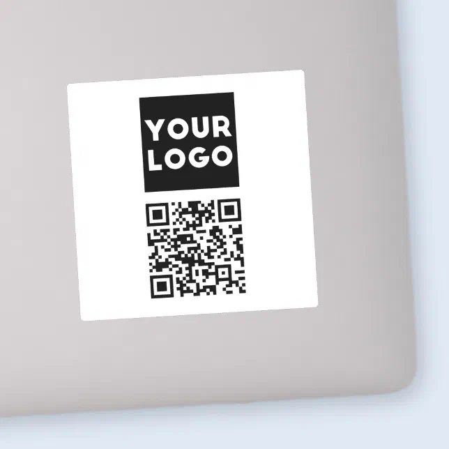 Editable QR code & Your Business Logo or Image Sticker | Zazzle