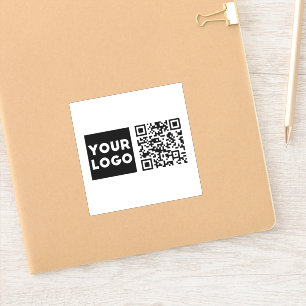 Editable QR code & Your Business Logo or Image Sticker