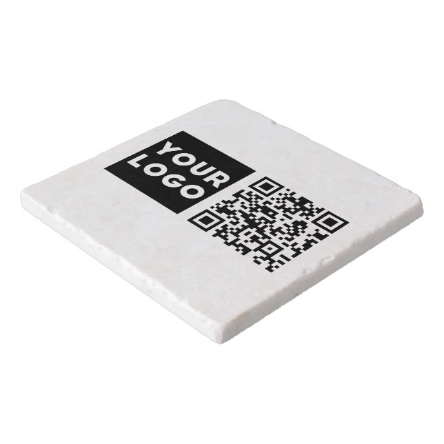 Editable QR code & Your Business Logo or Image Trivet (Corner)