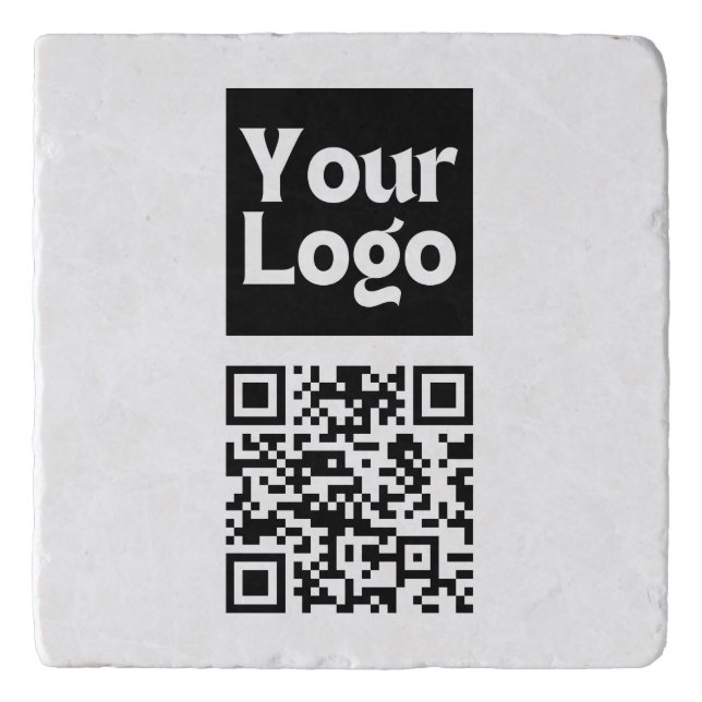 Editable QR code & Your Business Logo or Image Trivet (Front)