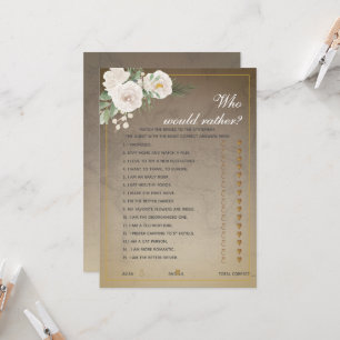 Editable Questions Bridal Shower Games Invitation