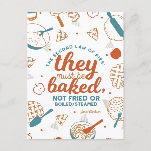 Editable Quotes Apple Pie Design Postcard