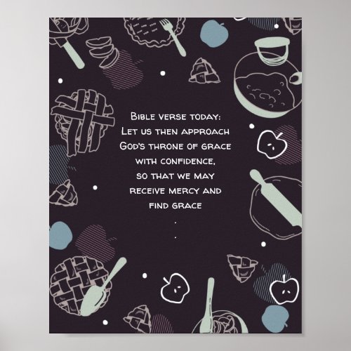 Editable Quotes Baking Apple pie cartoon Poster