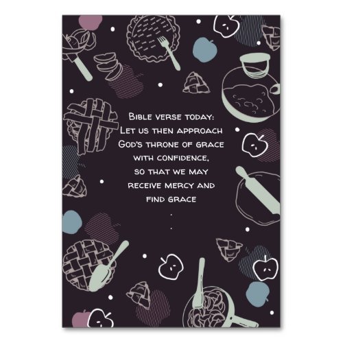 Editable Quotes Baking Apple pie cartoon Table Number