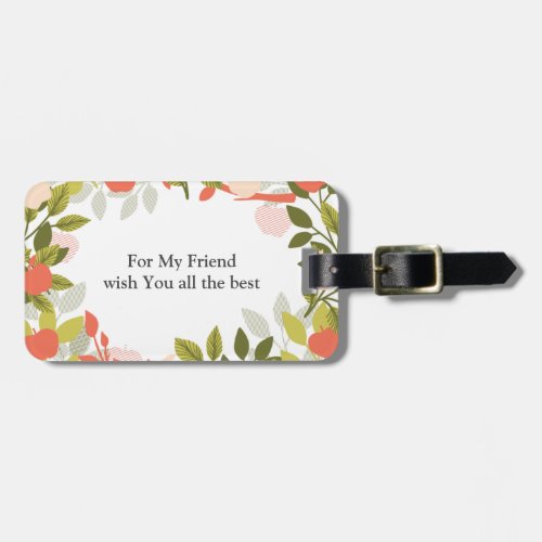  Editable Quotes with Apple Fruit Tree Pattern Luggage Tag