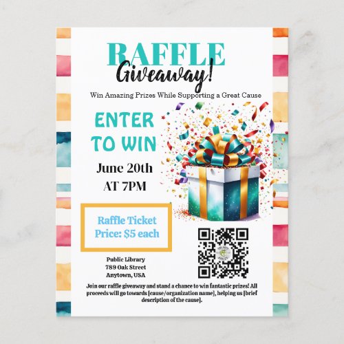 editable Raffle Giveaway Prize Giveaway Flyer