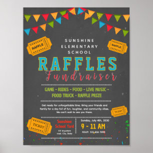 Editable raffle ticket fundraiser flyer poster
