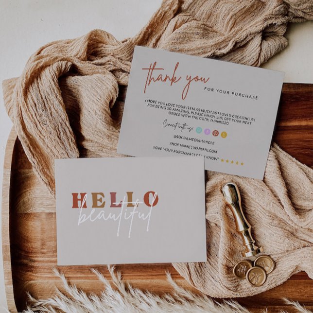 Editable Rainbow Thank You Card, Business Card (Editable Rainbow Thank You Card, Business)