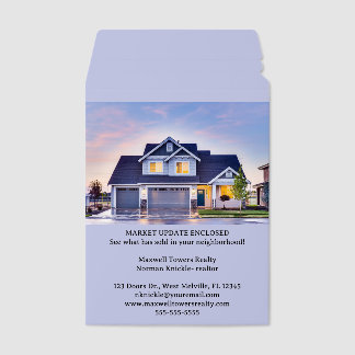 Editable Real Estate House Photo Envelope Mailers