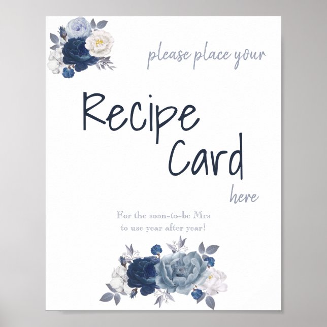 Editable Recipe for Love Bridal Shower Sign (Front)