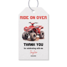 Editable Red ATV Wheeler Bike Birthday