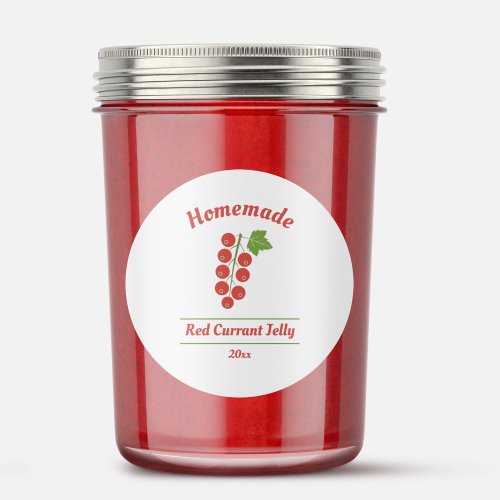 Editable Red Currant Jelly Label Sticker
