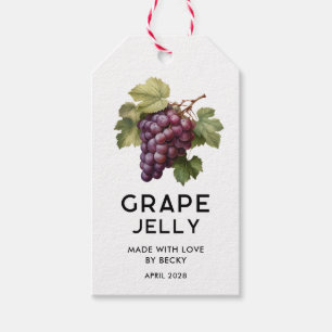 Editable red grape jelly pantry label