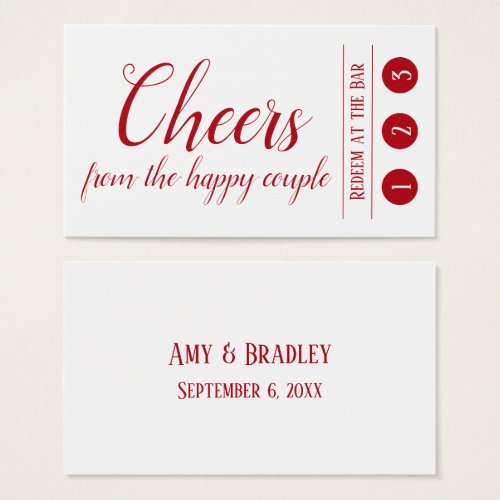 Editable Red on White 3 Punch Drink Tickets