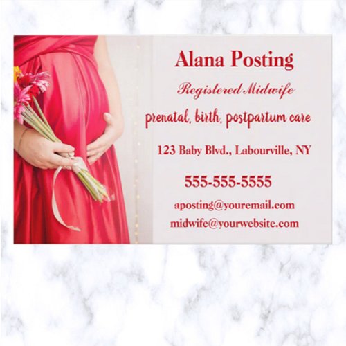 Editable Registered Midwife Business Card