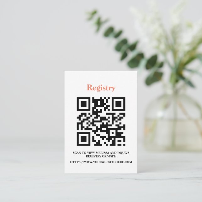 Editable Registry Card with QR Code, Invitation  (Standing Front)