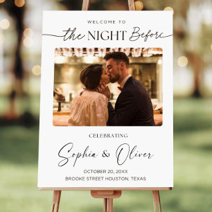 Editable Rehearsal Dinner Welcome Sign with Photo 