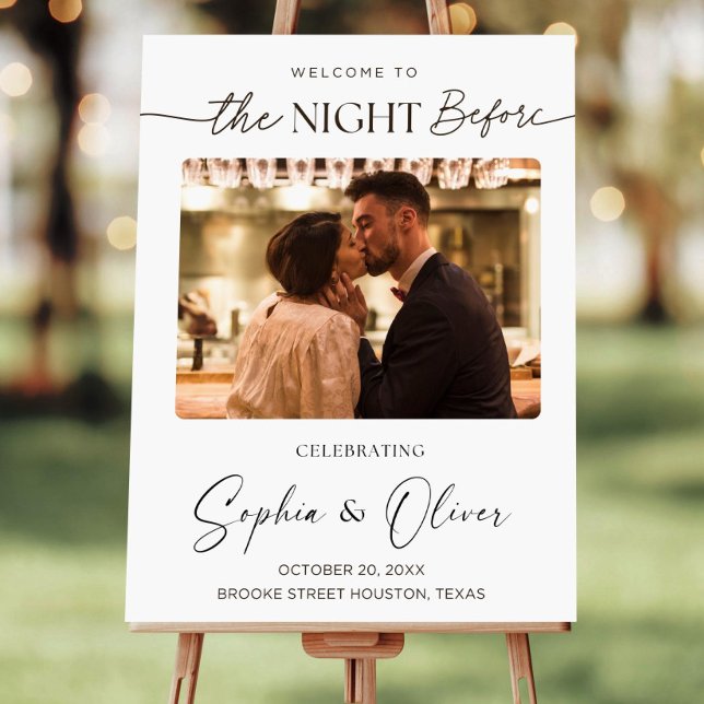 Editable Rehearsal Dinner Welcome Sign with Photo  (Creator Uploaded)