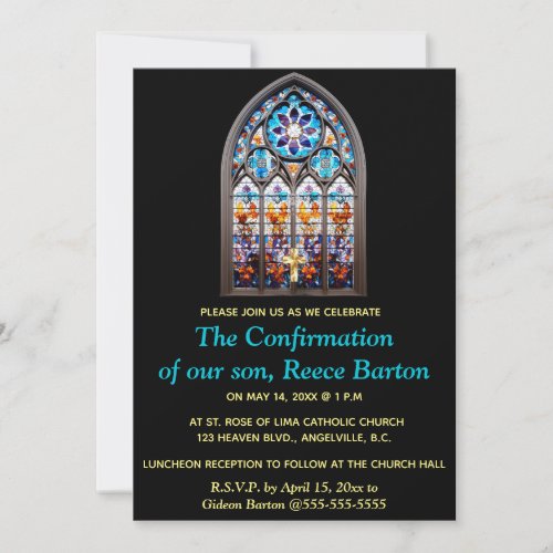 Editable Religious Event Stained Glass Window
