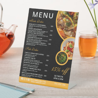 Editable Restaurant Menu Table Sign