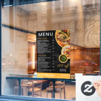 Editable Restaurant Menu Window Sign