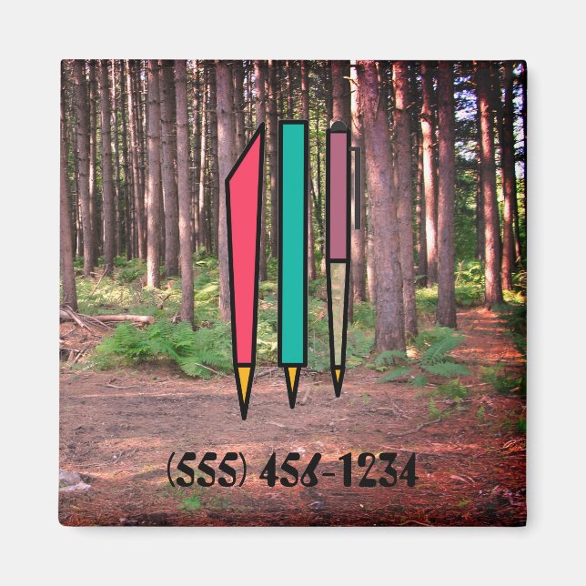 Editable Retro Colorful Pen Magnet Art (Front)