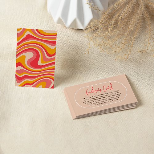 Editable Retro Groovy Hippie Modern Bridal Shower Enclosure Card