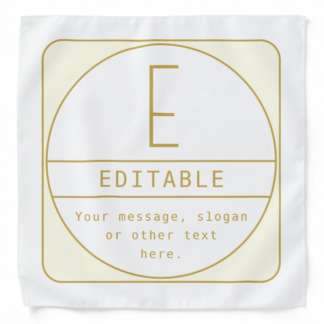 Editable Retro-modern Design Template Gold & White Bandana (Front)