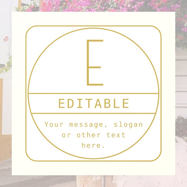 Editable Retro-modern Design Template Gold & White Window Cling (Creator Uploaded)