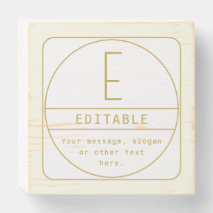 Editable Retro-modern Design Template Gold & White Wooden Box Sign