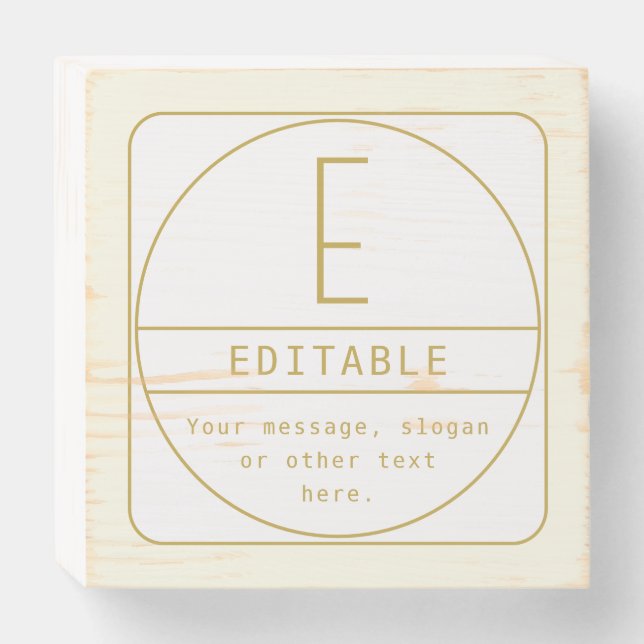 Editable Retro-modern Design Template Gold & White Wooden Box Sign (Front Horizontal)