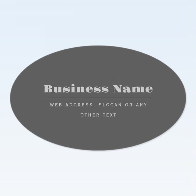 Editable Retro-Modern Text Template | Dark Grey  Oval Sticker (Creator Uploaded)