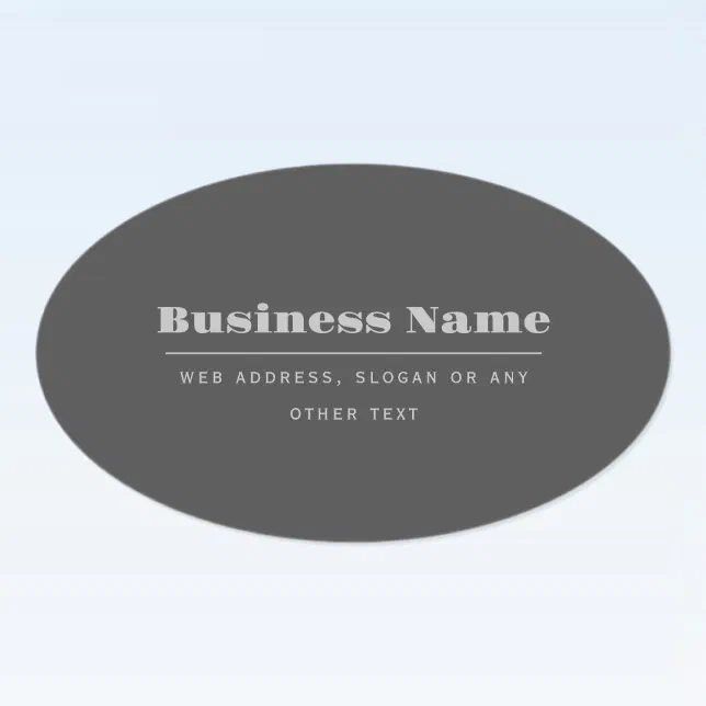 Retro Grey Sticker Editable Retro-Modern Text Template | Dark Grey Oval Sticker | Zazzle