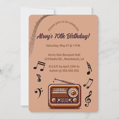 Editable Retro Radio Music Birthday