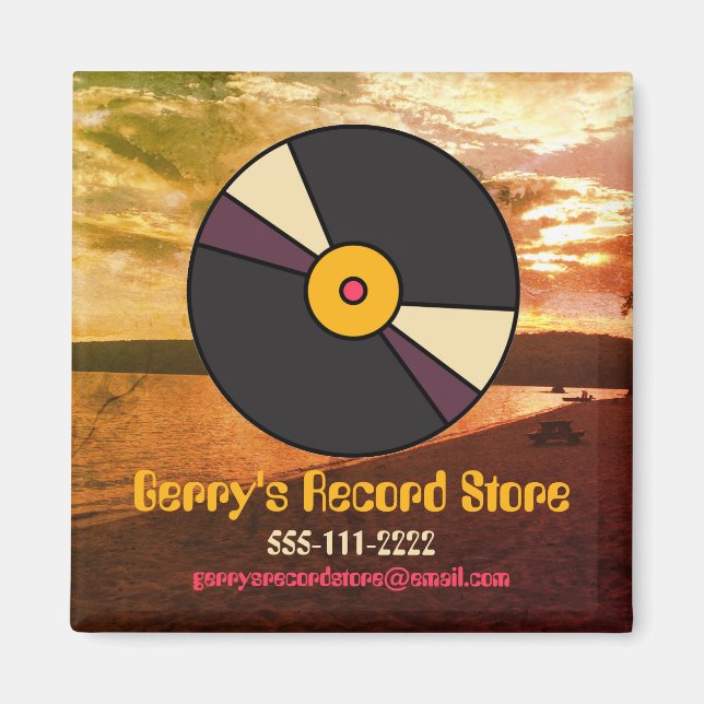 Editable Retro Vinyl Magnet for Branding (Front)